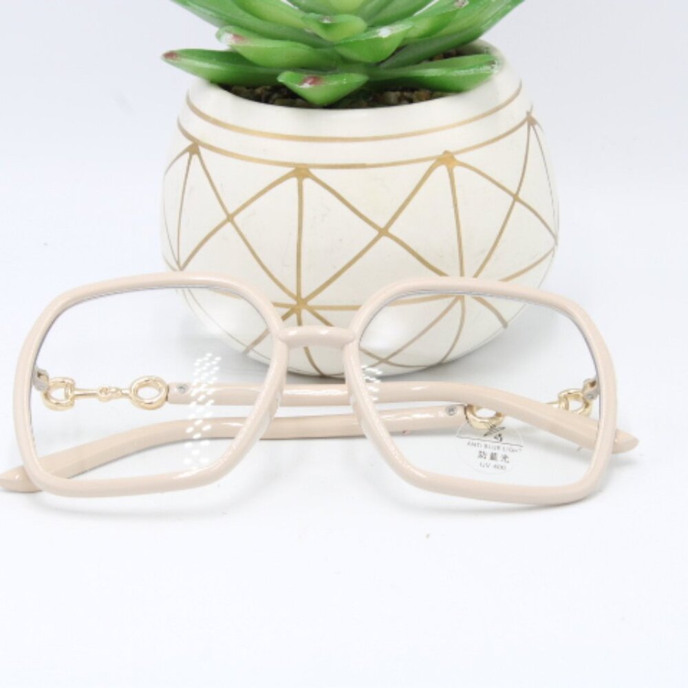 Cream Bold Face Glasses G63